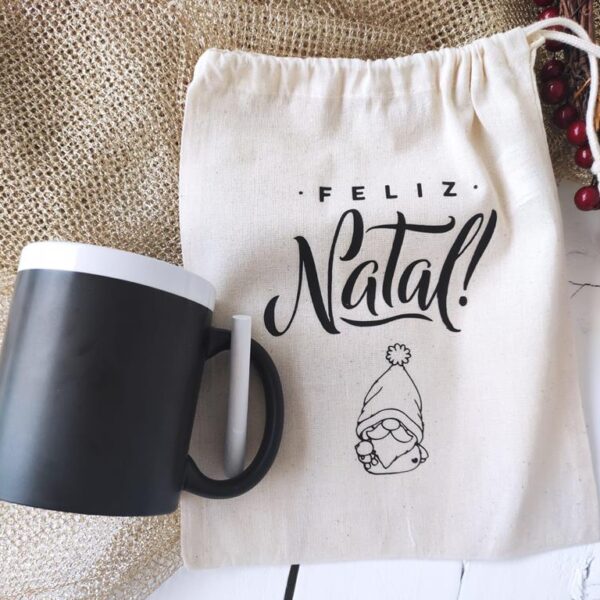 Saco com caneca em ardósia