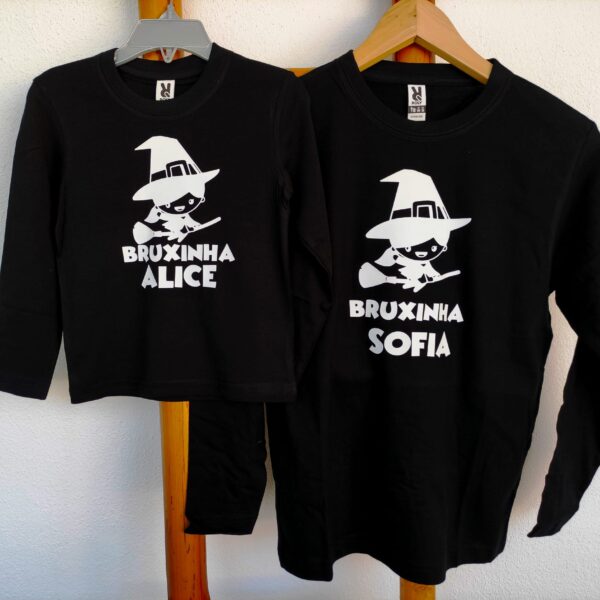 Longsleeve - Halloween bruxinha a voar