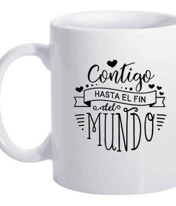 Caneca Personalizada - Vou contigo até ao fim do mundo