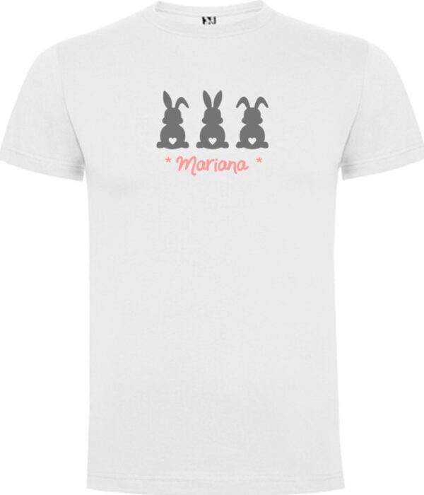 T-Shirt - Coelhos com nome - menina