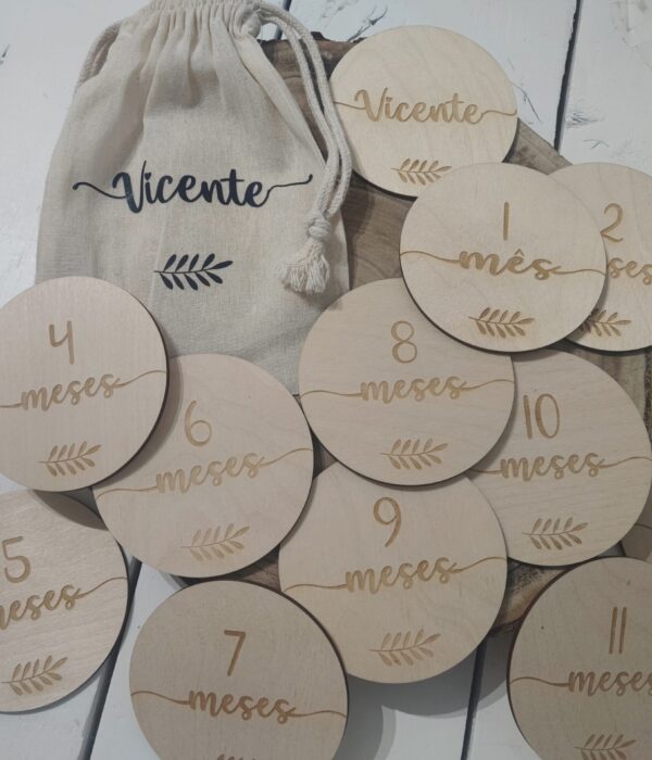 Milestones Baby - Menina/Menino com número dos meses