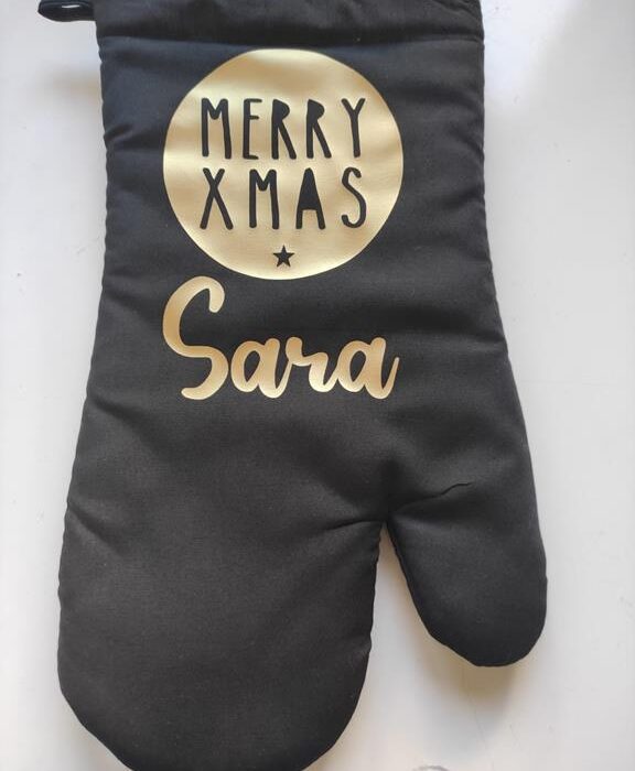 Luva cozinha - Merry Xmas - Nome