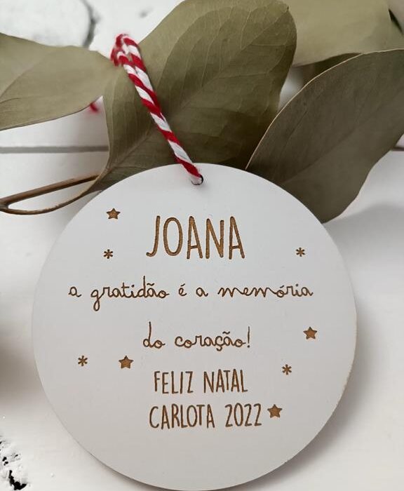 Pendente - Bola - Nome - A gratidão é a memória do coração