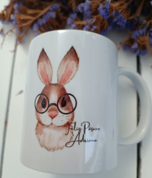Caneca Personalizada - Feliz Páscoa com Nome