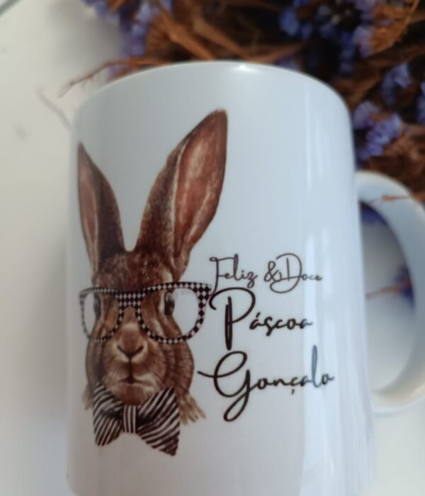 Caneca Personalizada - Feliz e Doce Páscoa com Nome