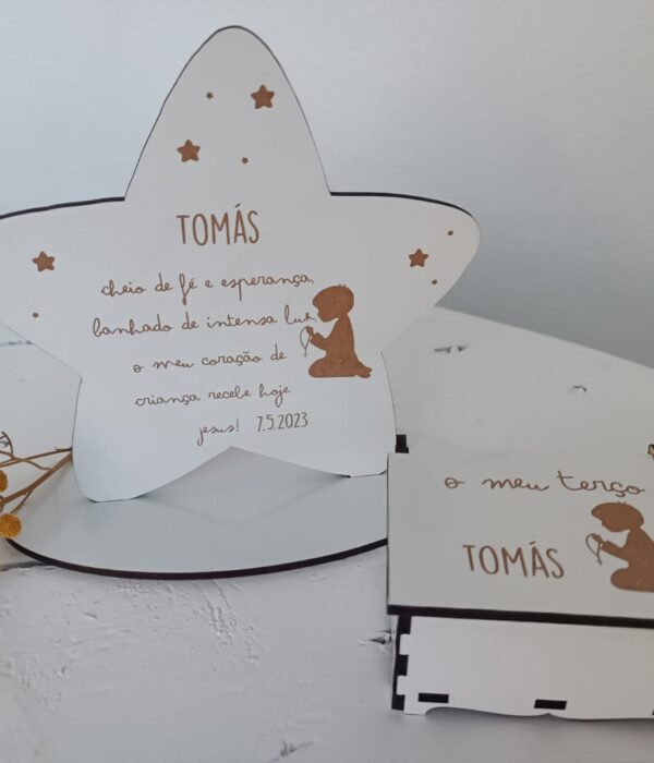 Pack - Estrela Cheio de fé e esperança + Caixinha do terço