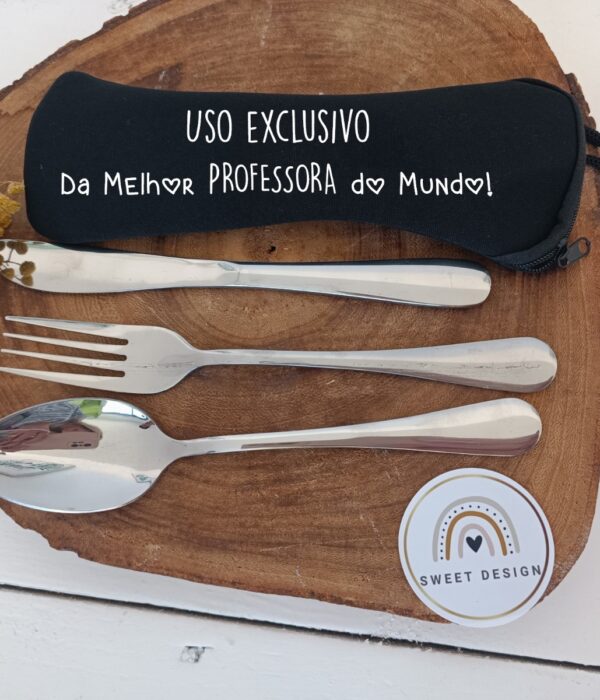 Bolsa porta talheres - Uso exclusivo da melhor Professora do mundo