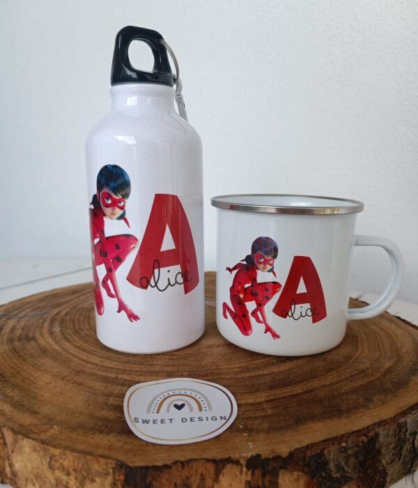 Pack Caneca Personalizada Metálica + Garrafa - Lady Bug