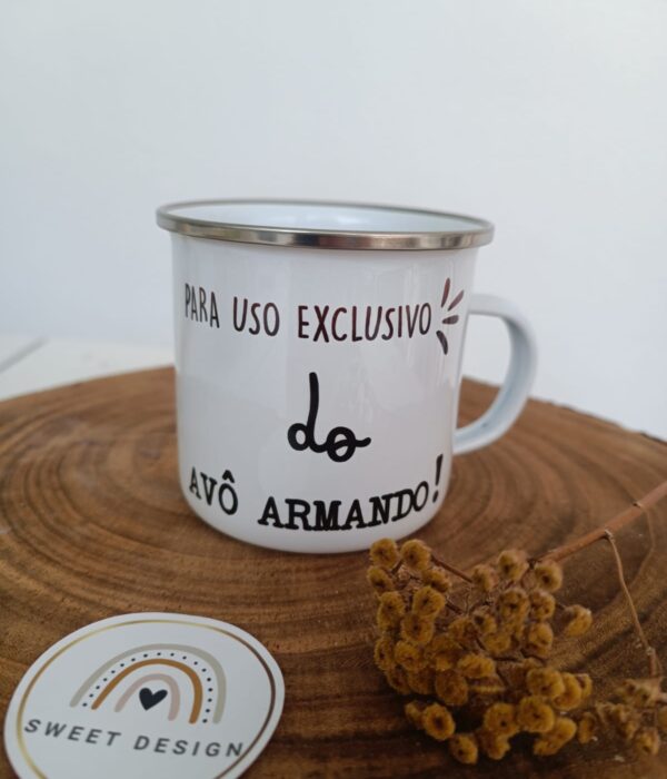 Caneca Personalizada Metálica - Uso exclusivo da/o melhor....