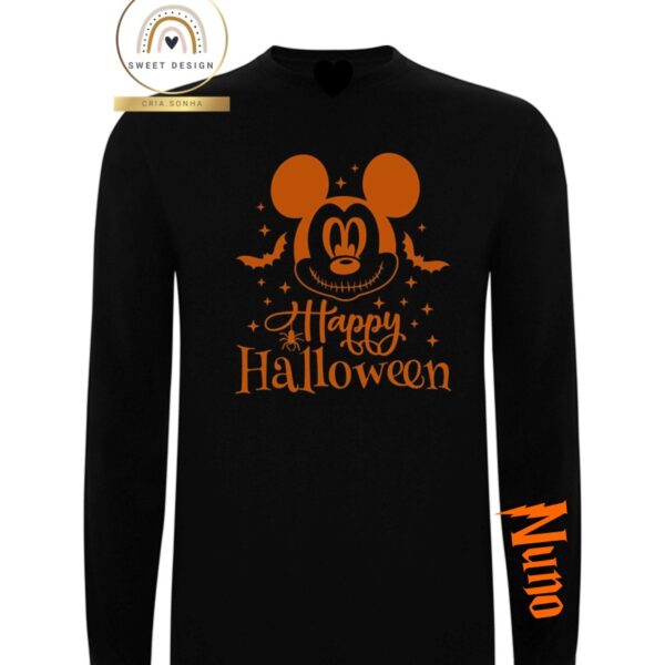 Longsleeve - Happy Halloween com Mickey