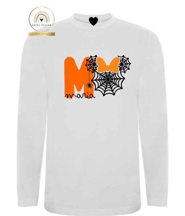 Longsleeve - Halloween Nome com teias de aranha