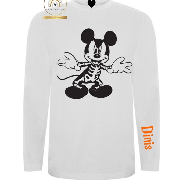 Longsleeve - Halloween - Mickey em esqueleto