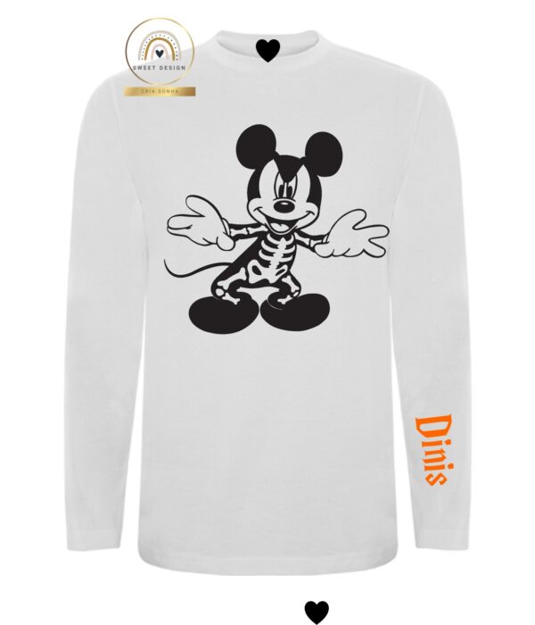 Longsleeve - Halloween - Mickey em esqueleto