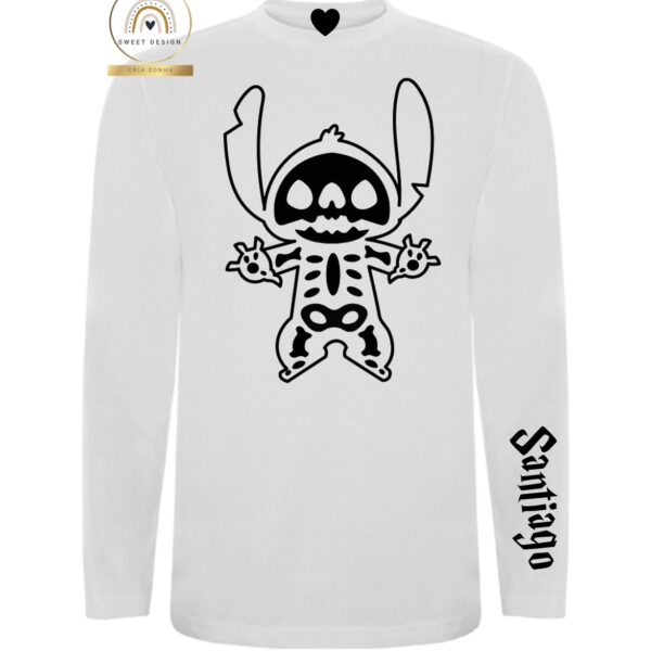 Longsleeve - Halloween - Stitch em esqueleto