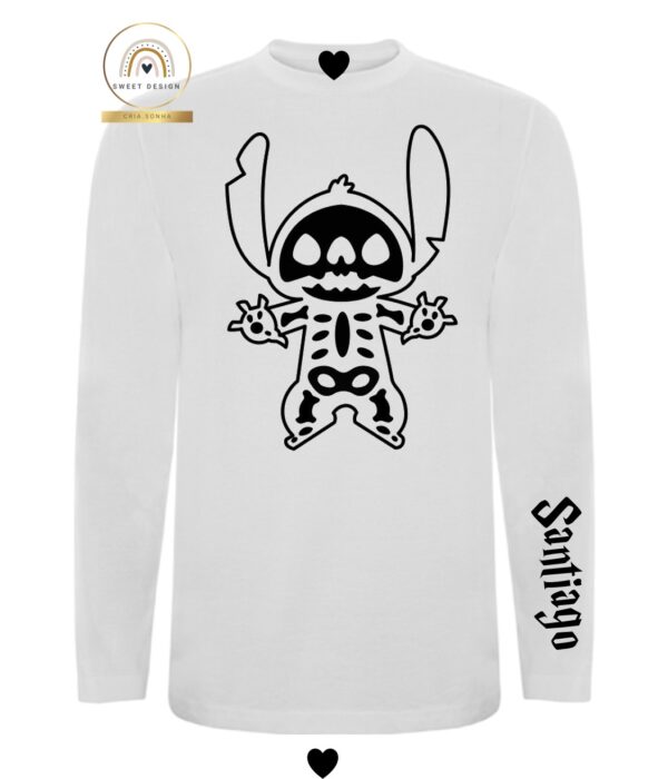 Longsleeve - Halloween - Stitch em esqueleto