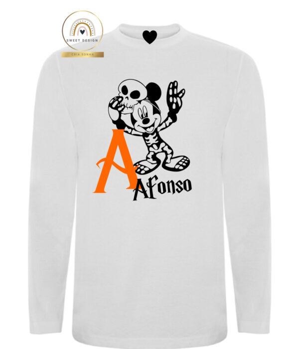 Longsleeve - Halloween - Mickey com caveira