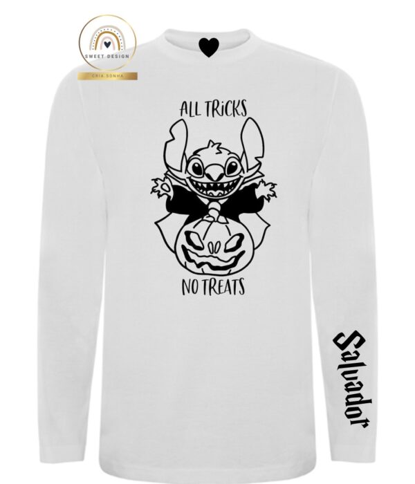 Longsleeve - Halloween - Stitch com abóbora