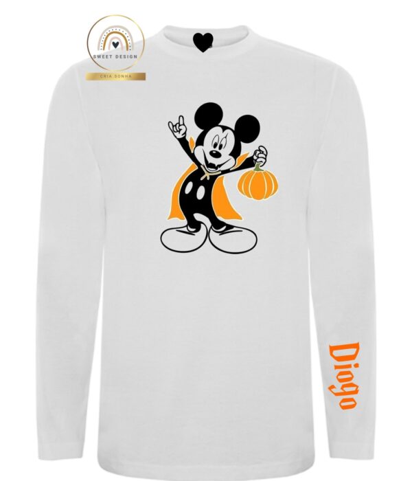 Longsleeve - Halloween Mickey com abóbora