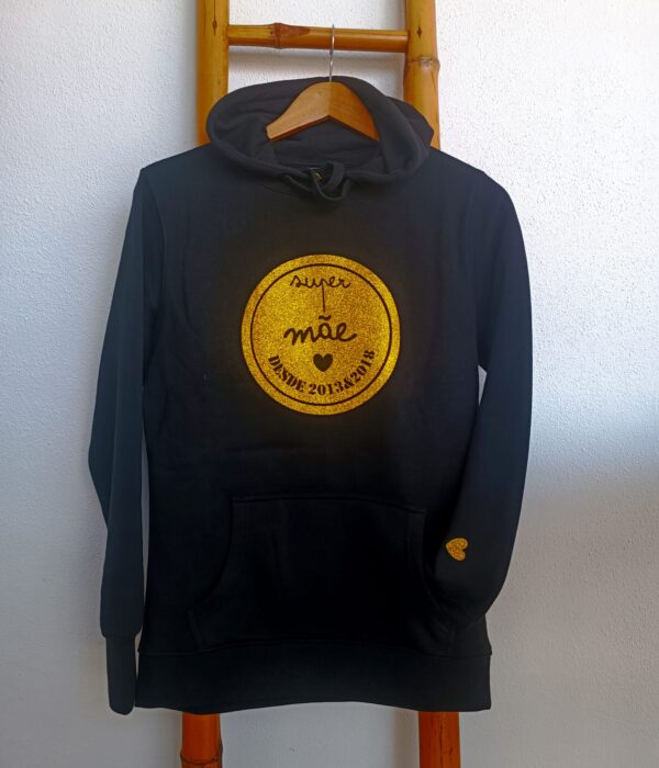 Sweat - Super Mãe desde....(dourado brilhante)