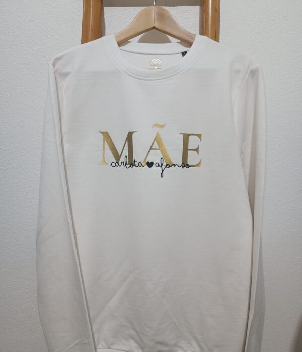 Sweat - Mãe com o nome dos filhos (letras douradas)
