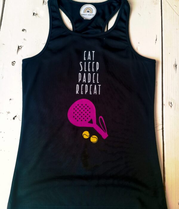 Top - Eat, Sleep, Padel, Repeat (com nome nas costas)