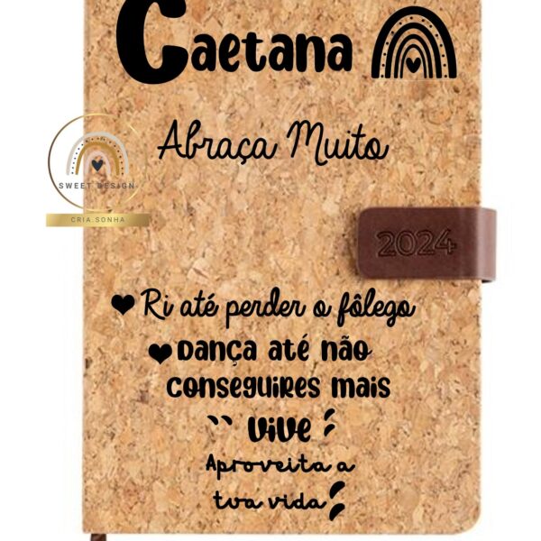 Agenda em cortiça - Ri até perderes o fôlego