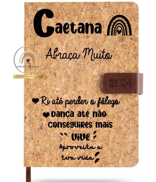 Agenda em cortiça - Ri até perderes o fôlego