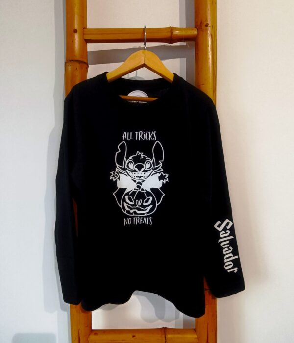 Longsleeve - Halloween - Stitch com abóbora 2
