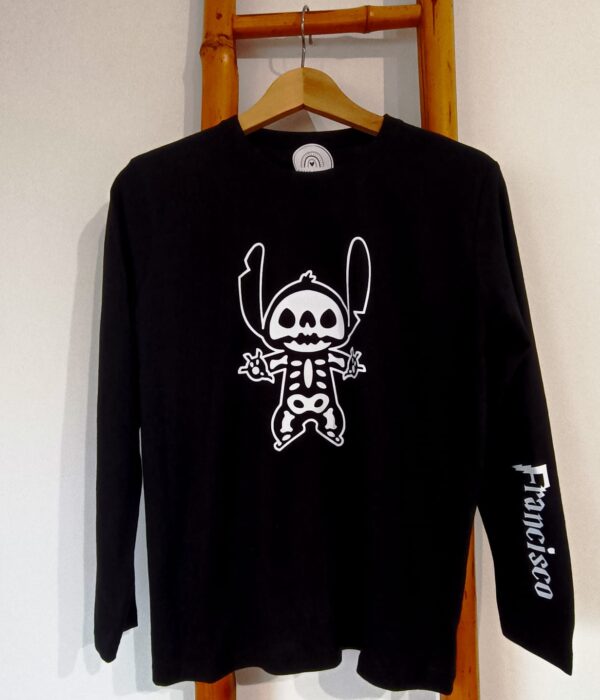 Longsleeve - Halloween - Stitch em esqueleto 2