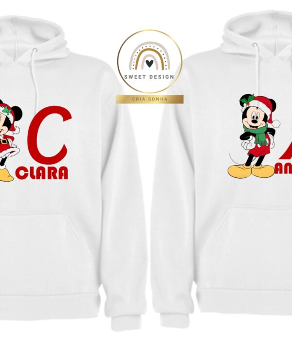Sweat - Mickey e Minnie no Natal com nome - Natal