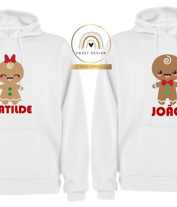 Sweat - Boneco gengibre com nome_2 - Natal