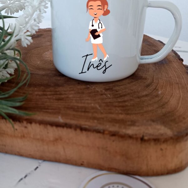 Caneca Metálica - Enfermeira com nome