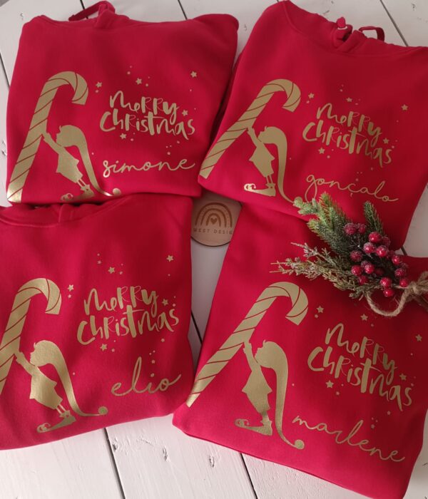 Pack Familia - Merry Christmas Duende com nome - Natal