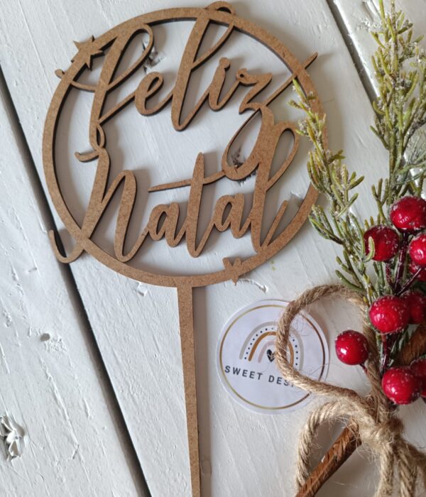 Topper para bolo - Feliz Natal