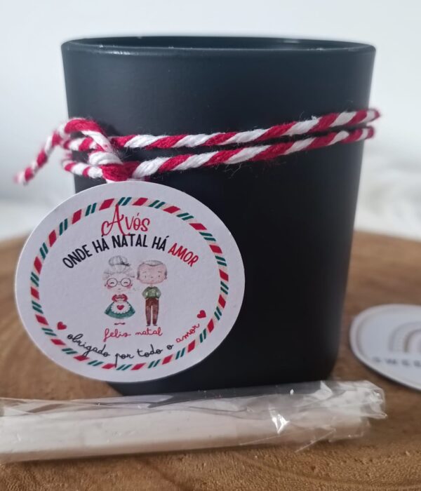 Vela Perfumada - Lembrança Personalizada em copo redondo em ardósia