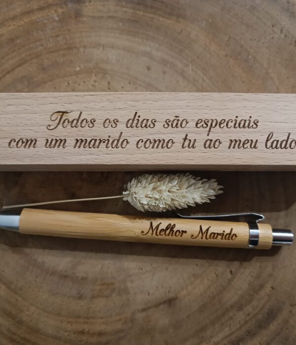 Caneta - Estojo com caneta em Bambu - O melhor marido
