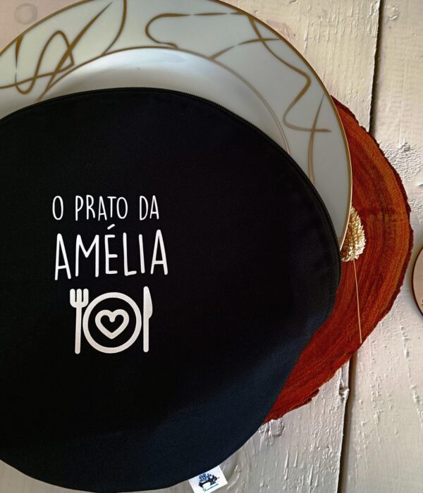 Bolsa porta pratos - Menu do dia, muito Amor e Alegria (com nome)