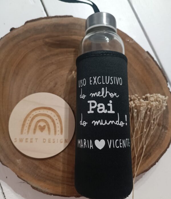 Garrafa - Uso exclusivo do melhor Pai do Mundo (com nome dos filhos)