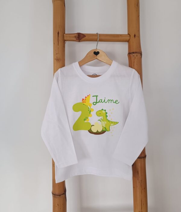 Longsleeve - Dinossauro com nome e idade
