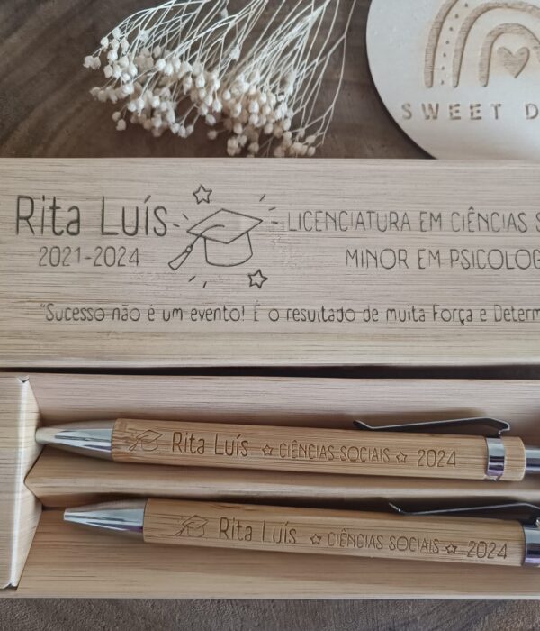 Caneta e lapiseira Finalista - Curso Universitário com nome e Ano (Queima das Fitas)