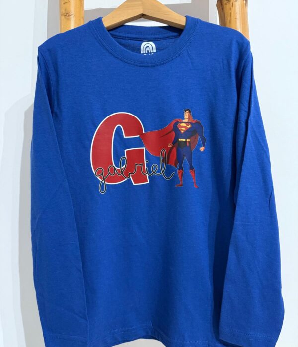 Longsleeve - Super Homem com inicial do nome