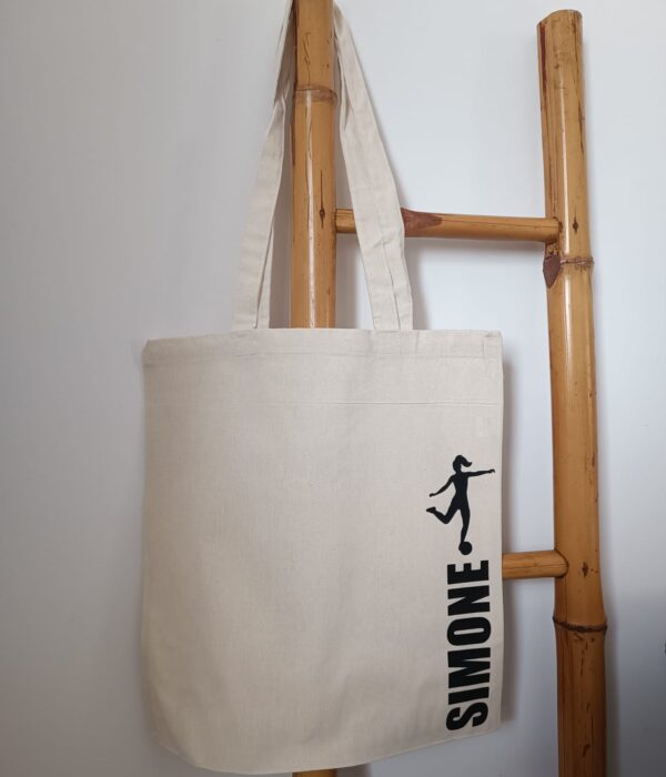 Saco Tote Bag - Jogadora de futebol (com nome)