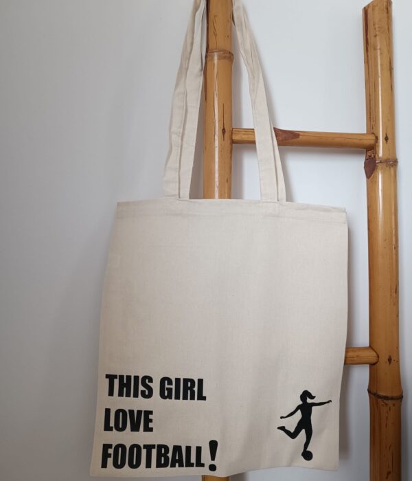 Saco Tote Bag - Jogadora de futebol - This girl love football