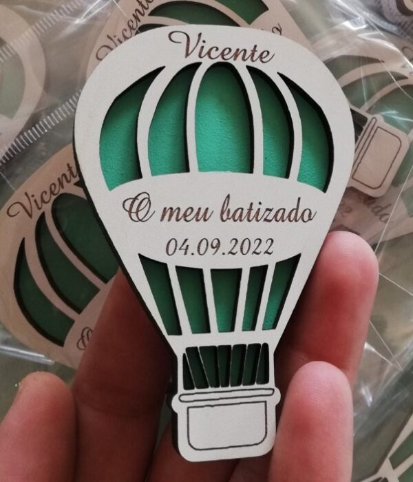 Lembrança Batismo - Íman - O meu Batizado (formato balão de ar com fundo)