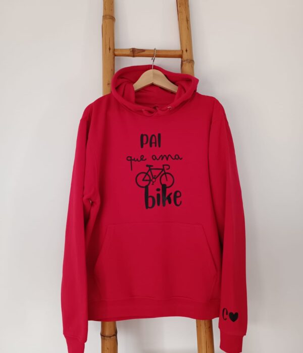 Sweat - Pai que ama bike com nome dos filhos na manga (com bicicleta)