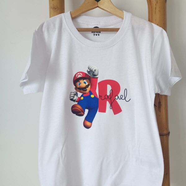 T-Shirt - Super Mário (com nome)