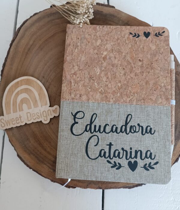 Bloco de Notas em cortiça - Educadora (com nome)