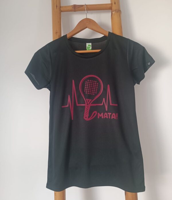 T-Shirt - Raquete Padel com batimento cardíaco (com nome e nome de equipa)
