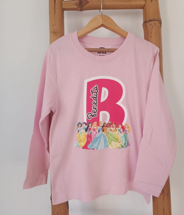 Longsleeve - Princesas da Disney (com nome e letra inicial)