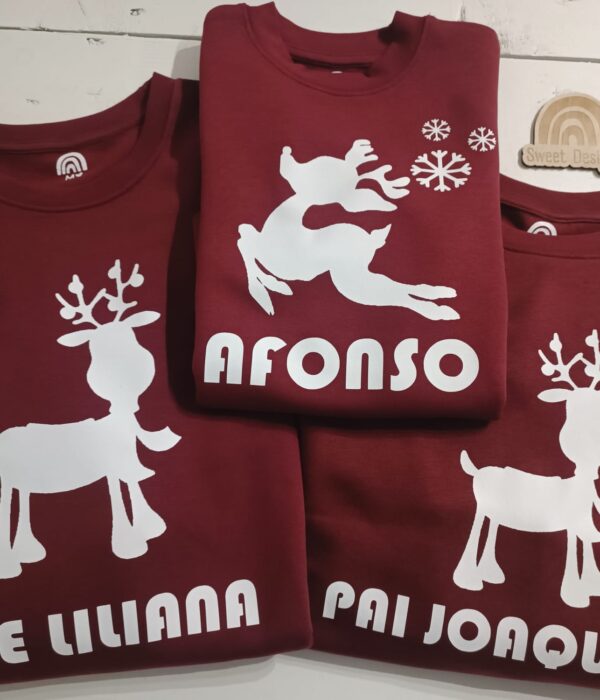 Pack Familia - Sweat Rena 2 (com nome) - Natal
